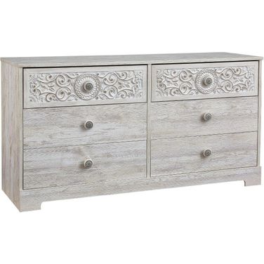 Paxberry Whitewash Six Drawer Dresser