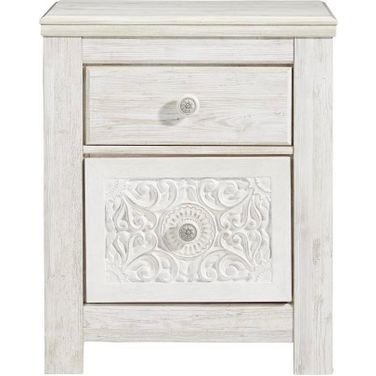 Paxberry Whitewash Two Drawer Nightstand