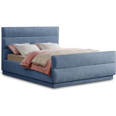Paxton Chenille Fabric Full Bed In Light Blue