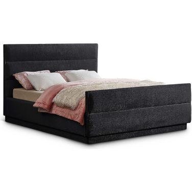 Paxton Chenille Fabric King Bed In Black