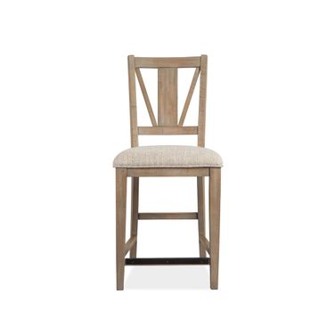 Paxton Place Counter Chair with Upholstered Seat Set of 2 In Dove Gray