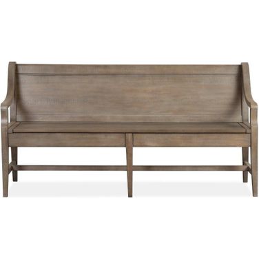Paxton Place Dove Gray Wood Bench With Back KD