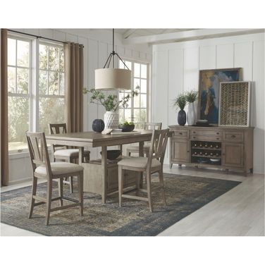 Paxton Place Dovetail Grey Extendable Counter Height Dining Room Set