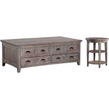 Paxton Place Dovetail Grey Lift Top Storage Castered Occasional Table Set