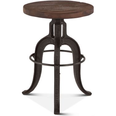 Paxton Stool 16 Inch Teak Top In Reclaimed Brown