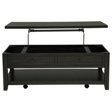 Payne 48-Inch Mobile Lift Top Coffee Table In Distressed Java