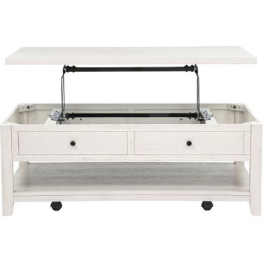 Payne 48-Inch Mobile Lift Top Coffee Table In Distressed White