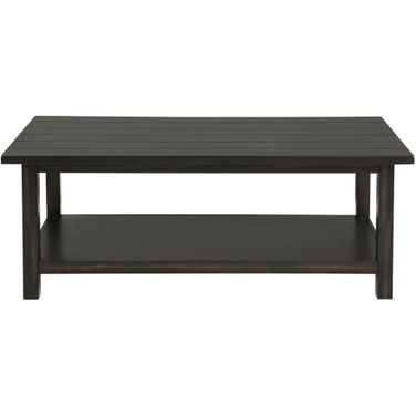 Payne Wood Coffee Table with Shelf In Distressed Java