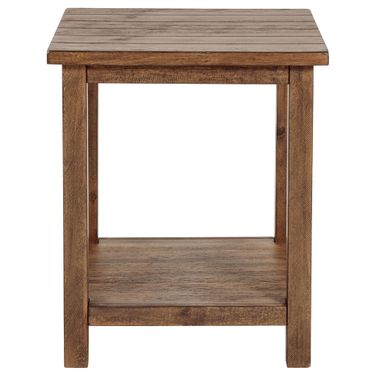 Payne Wood End Table with Shelf In Distressed Brown