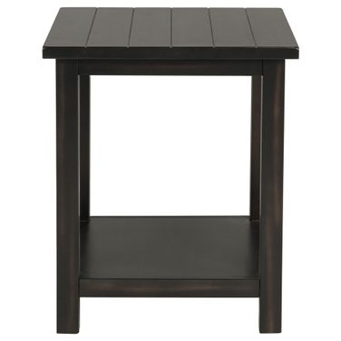 Payne Wood End Table with Shelf In Distressed Java