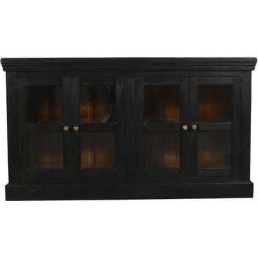 Peachtree 4 Door Mango Wood Sideboard In Charcoal Grey