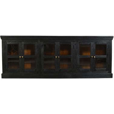 Peachtree 6 Door Mango Wood Sideboard In Charcoal Grey