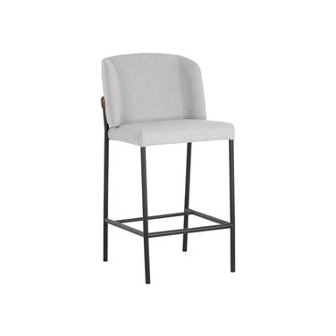 Pearce Counter Stool Set of 2 In Light Grey and Bravo Cognac
