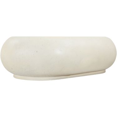 Pebble 59 Inch Concrete and Fiberglass Indoor/Outdoor Coffee Table In Cream