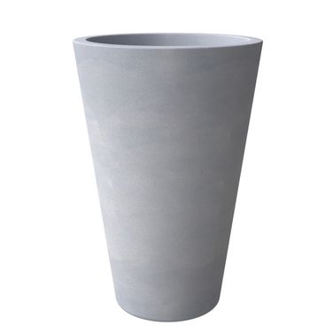 Pebble Poly Stone 15.7. Inch Dia. Planter In Grey