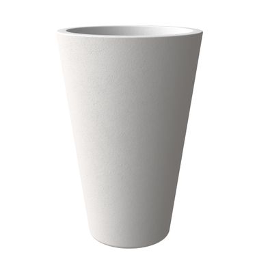 Pebble Poly Stone 23.6 Inch Dia. Planter In White