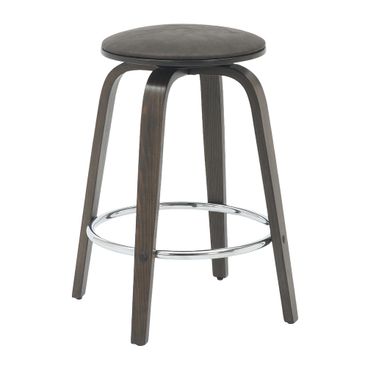 Pelya Modern Style Wooden Counter Stool In Walnut Glazed Color and Brown