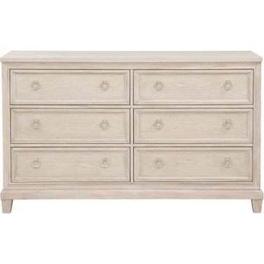 Pembroke 6-Drawer Bedroom Dresser Cabinet In Washed Oak