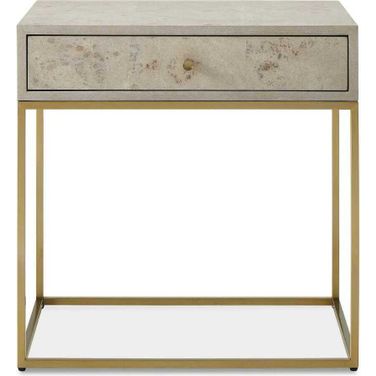 Pembrook Light Washed Side Table In Brass