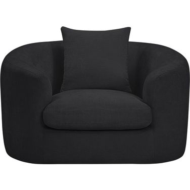 Penelope Chenille Fabric Chair In Black