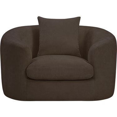 Penelope Chenille Fabric Chair In Brown