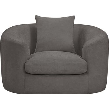 Penelope Chenille Fabric Chair In Grey Chenille
