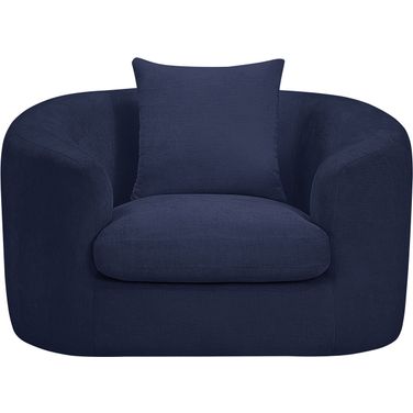 Penelope Chenille Fabric Chair In Navy
