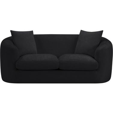 Penelope Chenille Fabric Loveseat In Black
