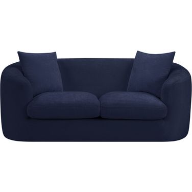 Penelope Chenille Fabric Loveseat In Navy
