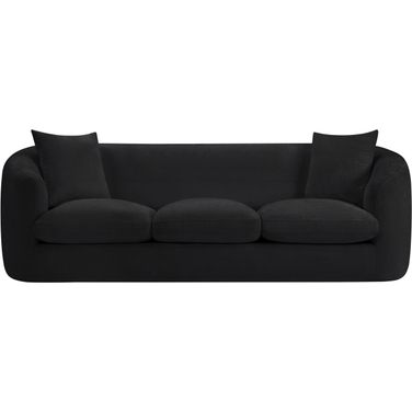 Penelope Chenille Fabric Sofa In Black