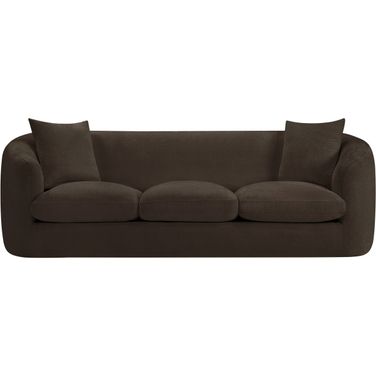 Penelope Chenille Fabric Sofa In Brown
