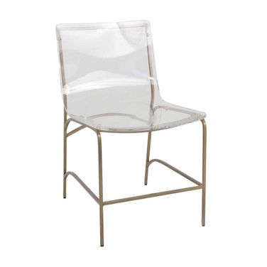 Penelope Dining Chair In Antique Gold and Clear