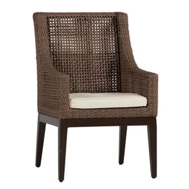 Peninsula Woven Arm Chair In Cabana Stripe Fossil