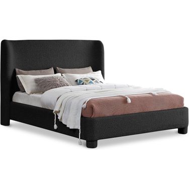 Penny Boucle Fabric King Bed In Black