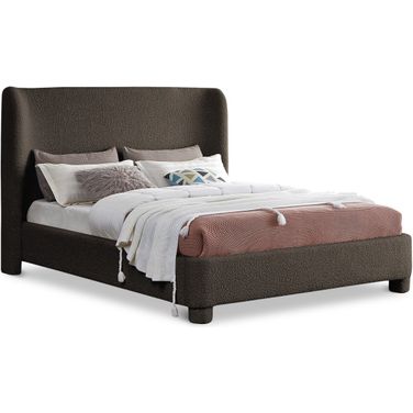 Penny Boucle Fabric King Bed In Brown