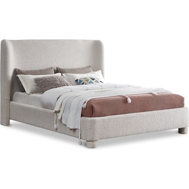 Penny Boucle Fabric King Bed In Cream