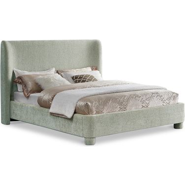 Penny Chenille Fabric King Bed In Green