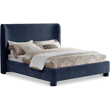 Penny Chenille Fabric King Bed In Navy