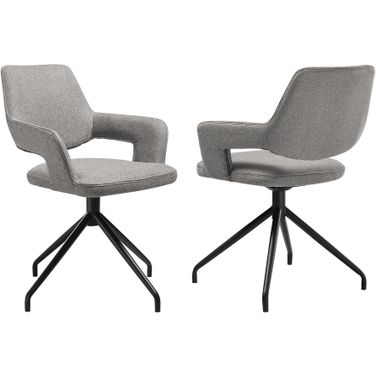 Penny Swivel Upholstered Dining Chair Set of 2 In Gray