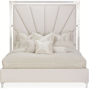 Penthouse Eastern King Tall Panel Bed In Ash Gray
