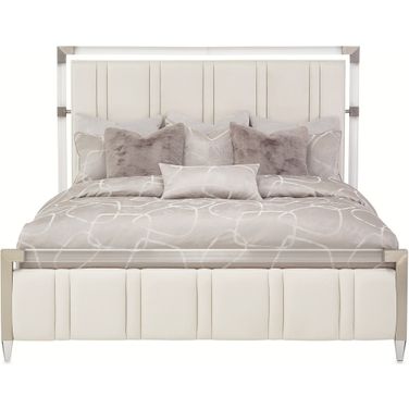 Penthouse Queen Short Panel Bed In Ash Gray