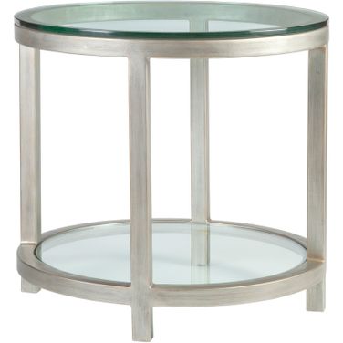 Metal Designs Per Se Round End Table In Argento