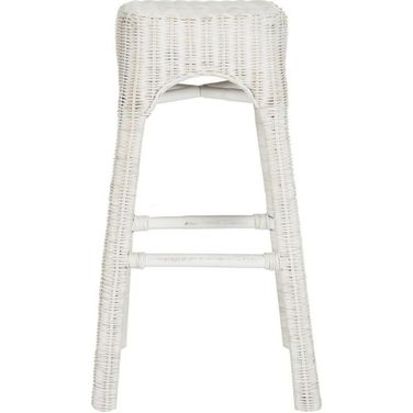 Percy White Distress Wicker Counter Stool