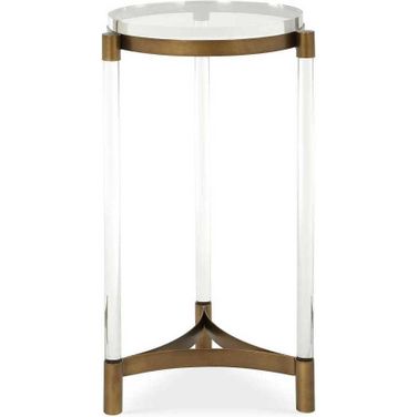 Pereira Round Acrylic Accent Table In Bronze