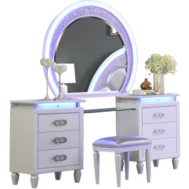 Perla LED Vanity Set In Milky White