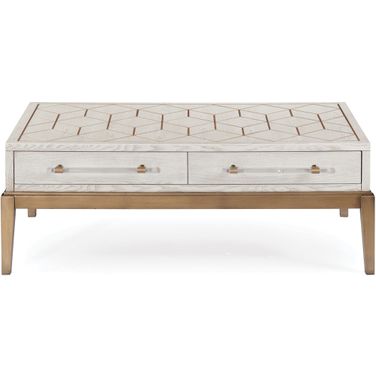 Perrine Rectangle Cocktail Table In White