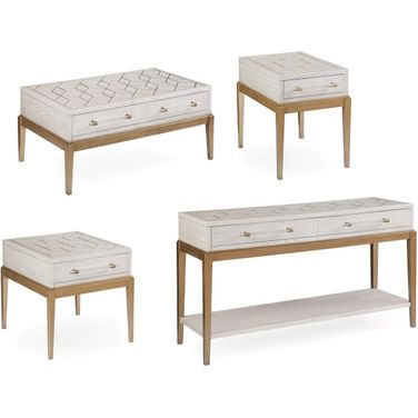 Perrine Rectangle Occasional Table Set In White