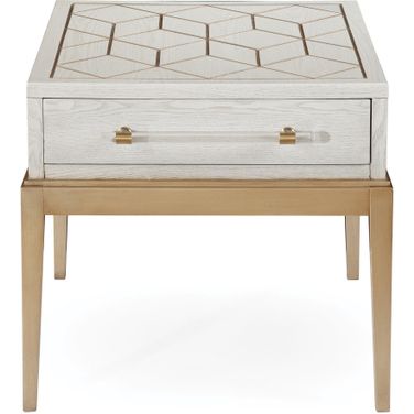 Perrine Square End Table In White