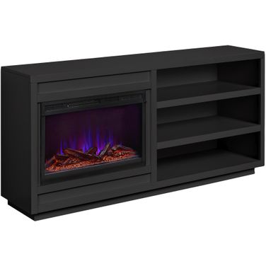 Perry 65 Inch Fireplace Console In Black