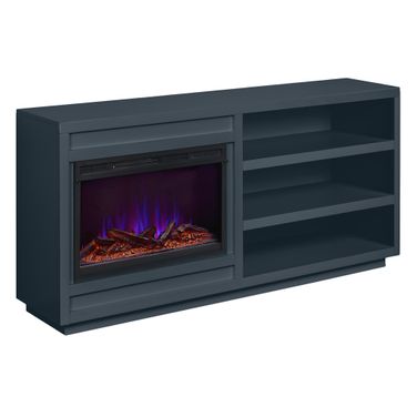 Perry 65 Inch Fireplace Console In Malta Blue
